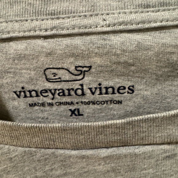 Vineyard Vines Gray Shirt with Teal Whale Design - Picture 4 of 5